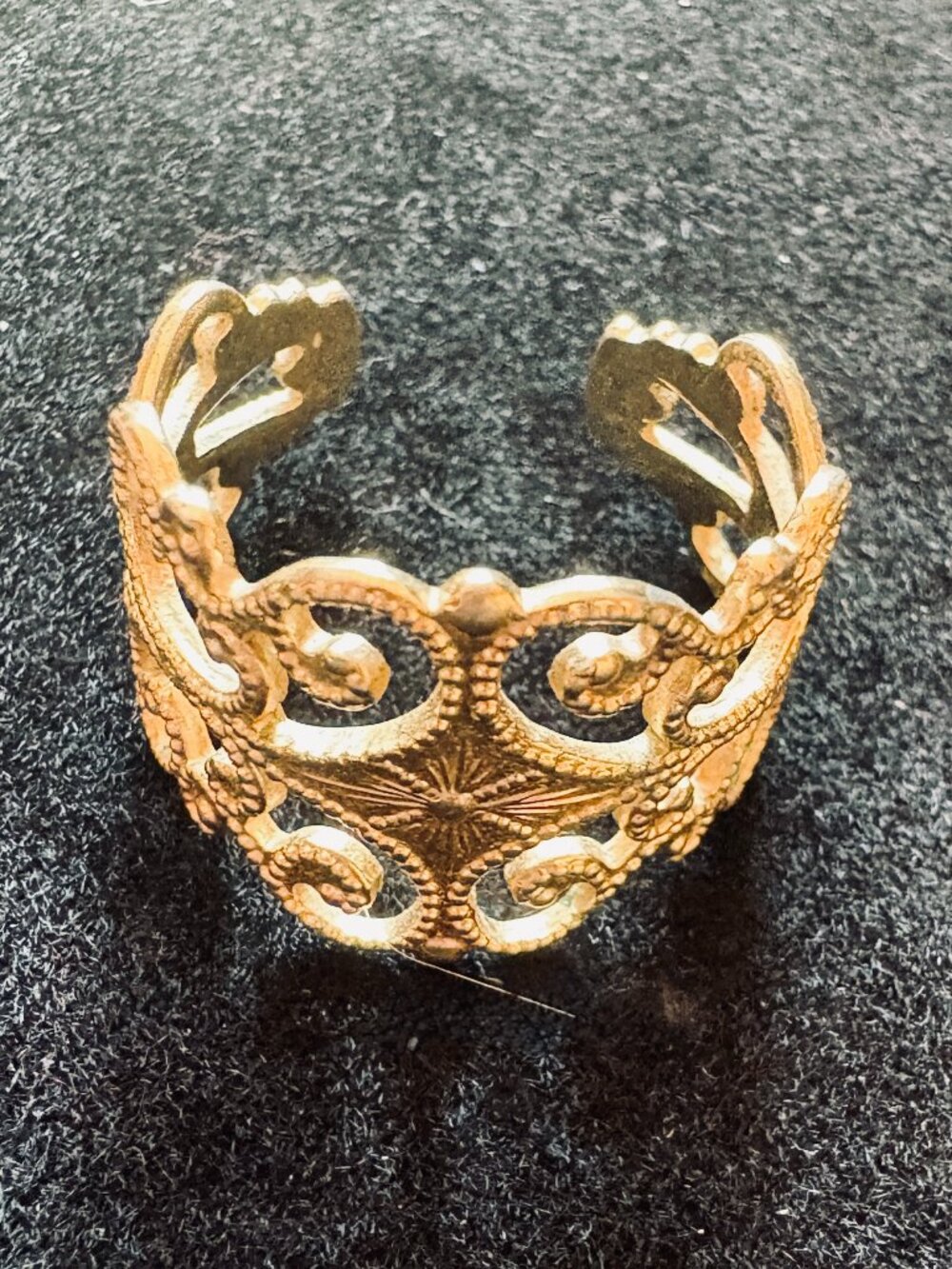 Open Work Gold Ring--- marked SARAH